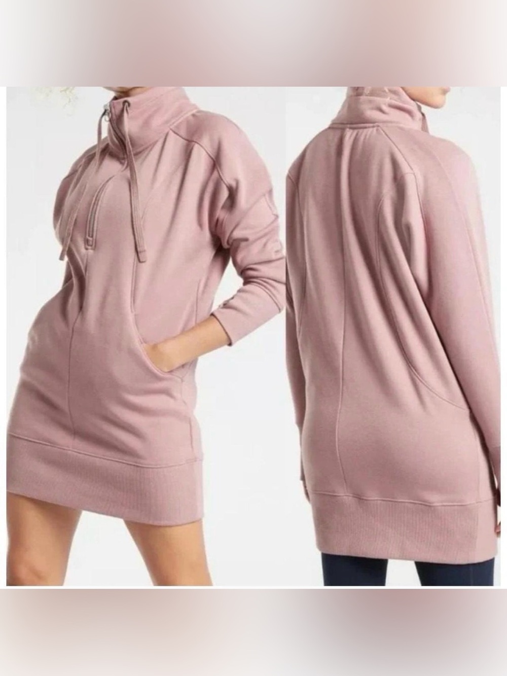 Athleta Cozy Karma 1/4 Zip Dress